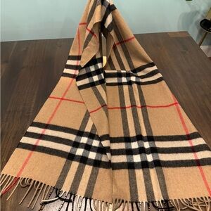 Burberry Beige and Black Plaid Scarf